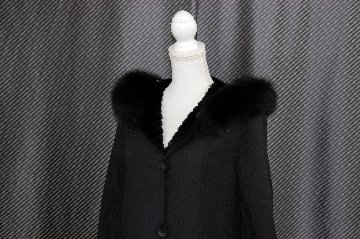 ミンク＆レッキスレイヤー　シルクリバーシブルコート　Foxフードトリムの画像