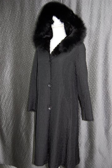 ミンク＆レッキスレイヤー　シルクリバーシブルコート　Foxフードトリムの画像