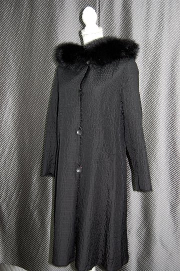 ミンク＆レッキスレイヤー　シルクリバーシブルコート　Foxフードトリムの画像