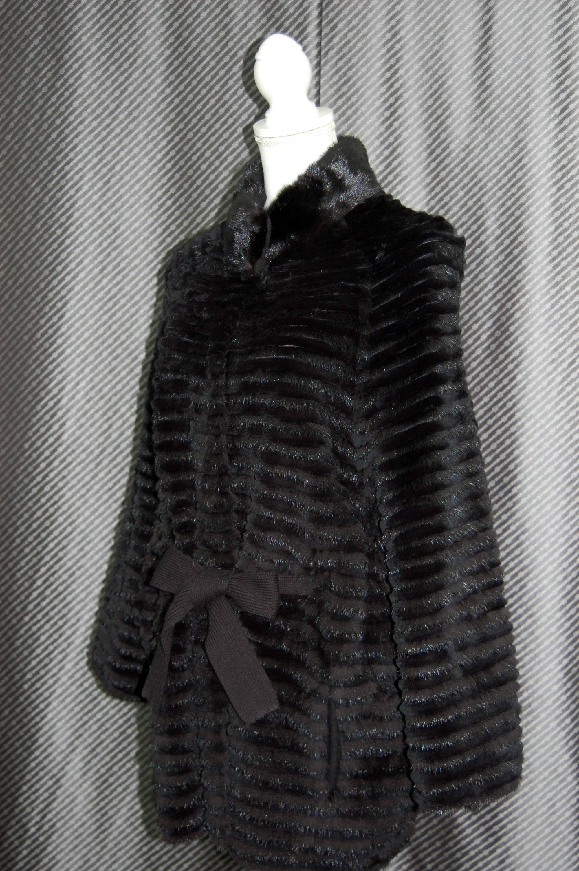 ミンク＆レッキスレイヤー　ウール混ニットコート　ドルマンスリーブの画像