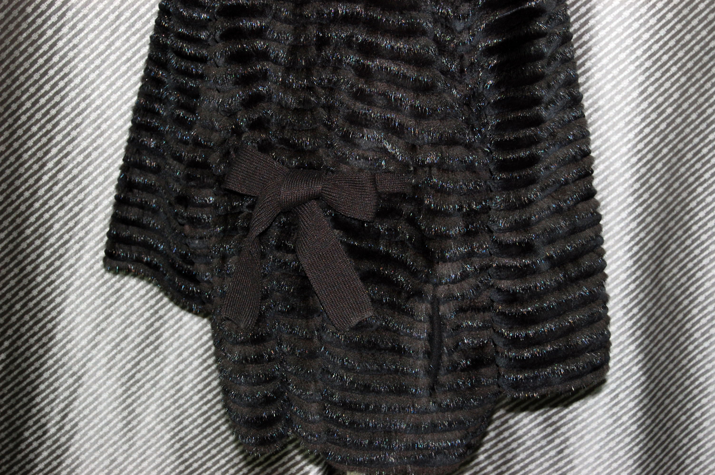 ミンク＆レッキスレイヤー　ウール混ニットコート　ドルマンスリーブの画像