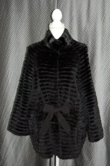 ミンク＆レッキスレイヤー　ウール混ニットコート　ドルマンスリーブの画像