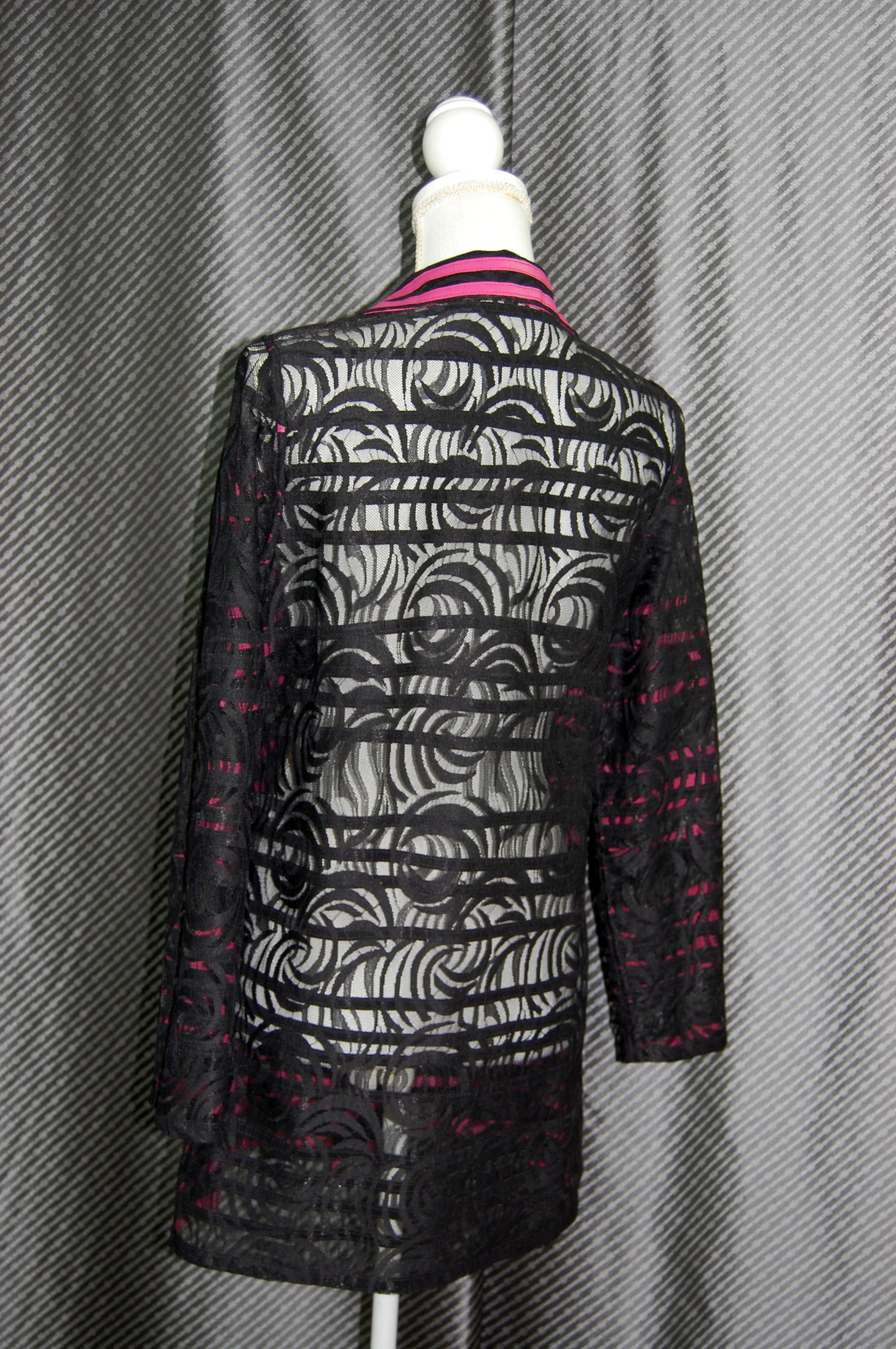 ラムレザー＆レース　リバーシブルロングジャケットの画像