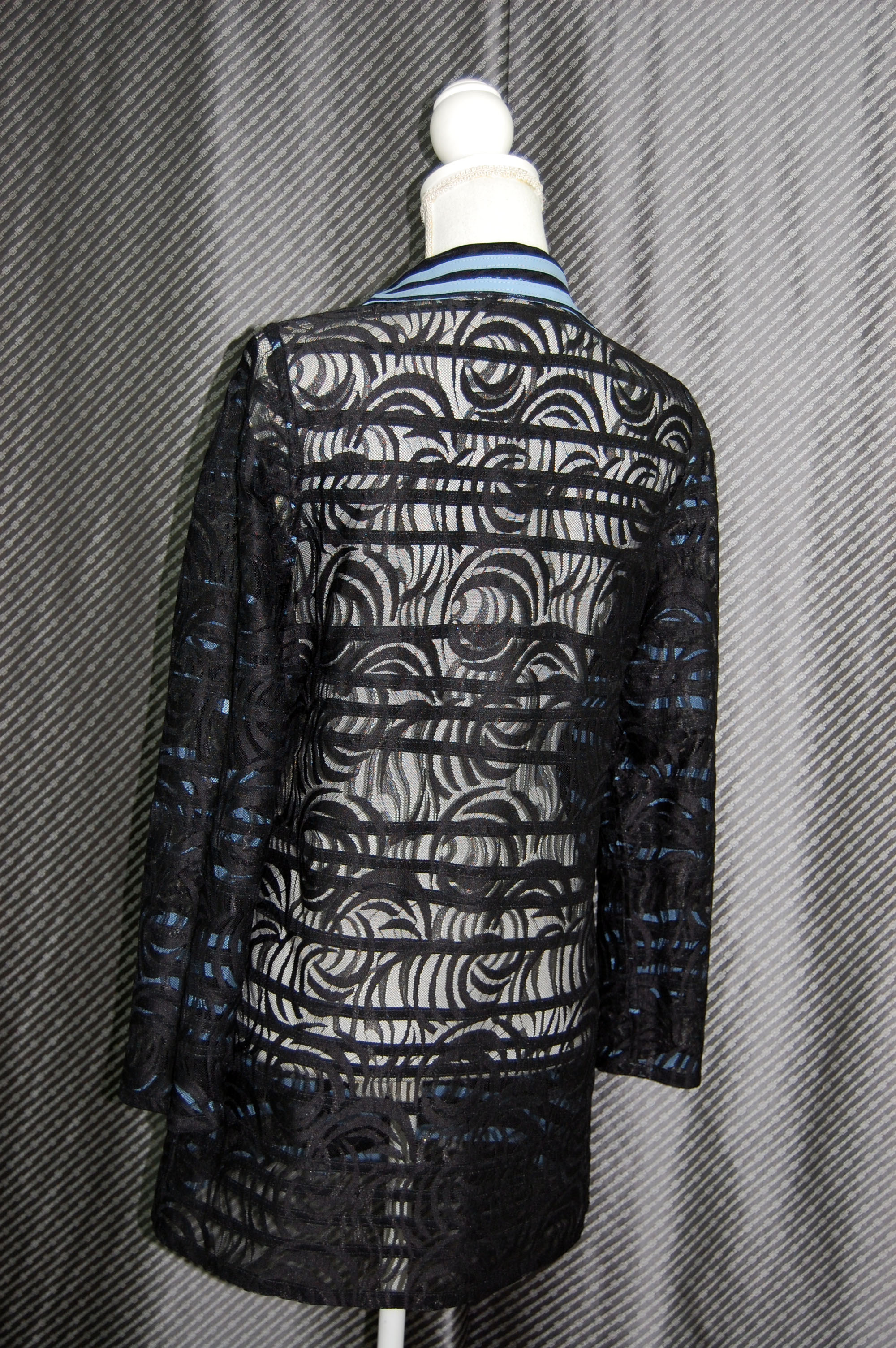 ラムレザー＆レース　リバーシブルロングジャケットの画像