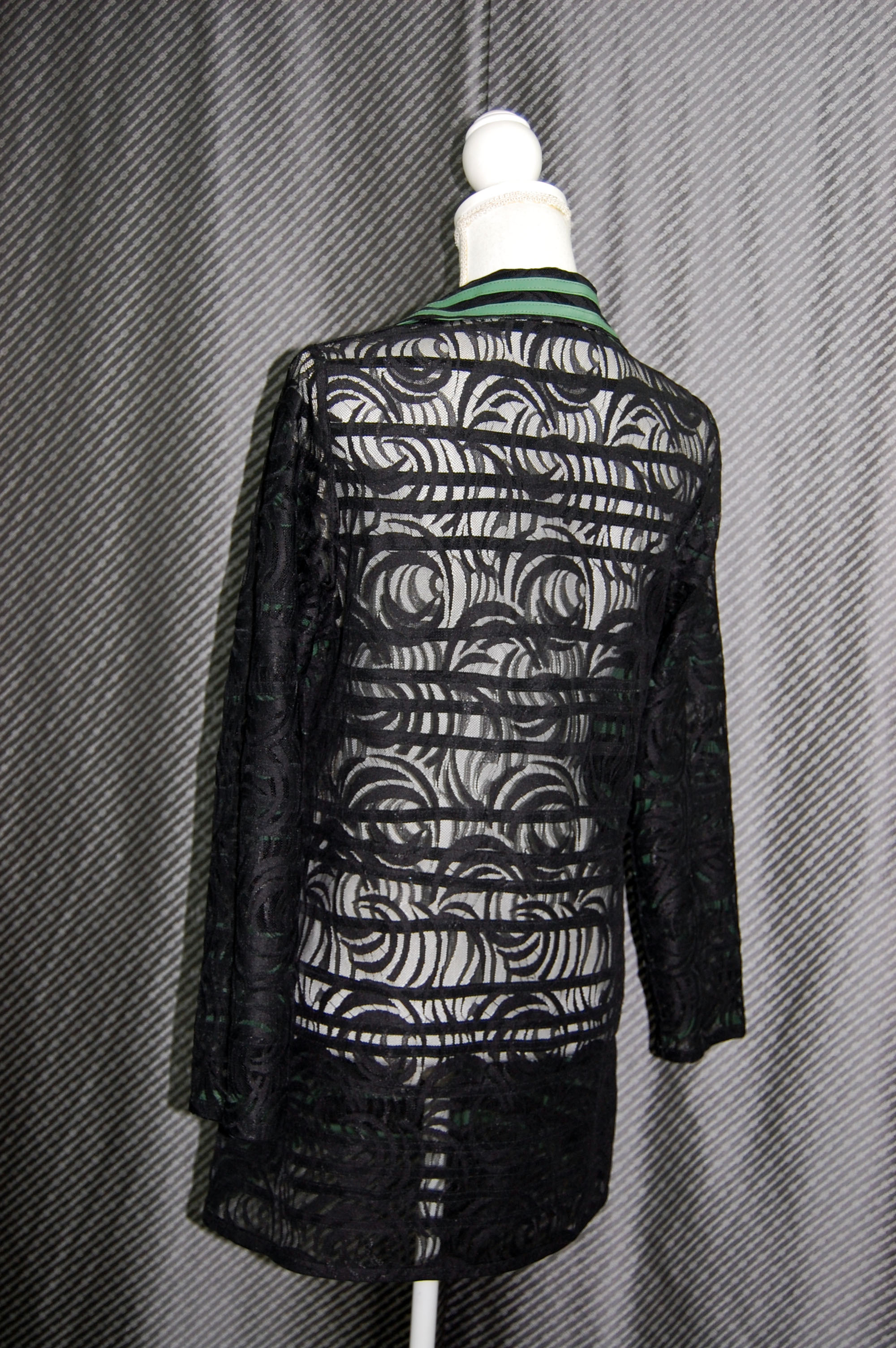 ラムレザー＆レース　リバーシブルロングジャケットの画像