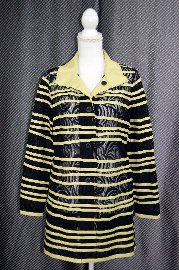 ラムレザー＆レース　リバーシブルロングジャケットの画像