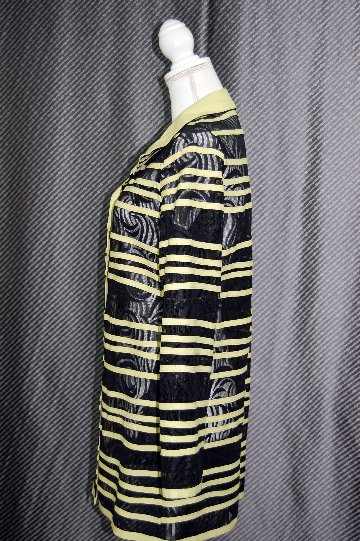 ラムレザー＆レース　リバーシブルロングジャケットの画像