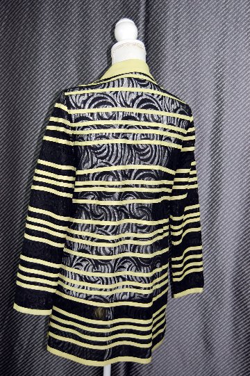 ラムレザー＆レース　リバーシブルロングジャケットの画像