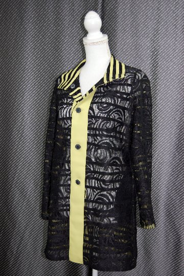 ラムレザー＆レース　リバーシブルロングジャケットの画像