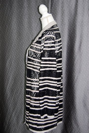 ラムレザー＆レース　リバーシブルロングジャケットの画像