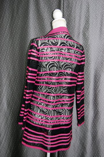 ラムレザー＆レース　リバーシブルロングジャケットの画像