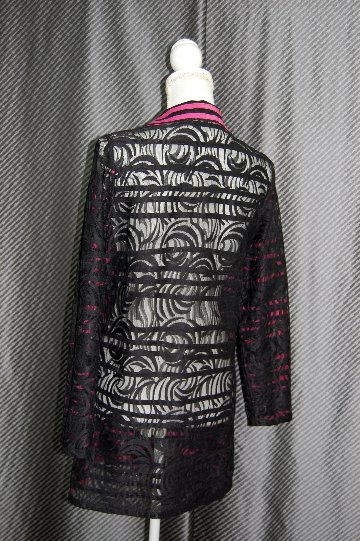 ラムレザー＆レース　リバーシブルロングジャケットの画像