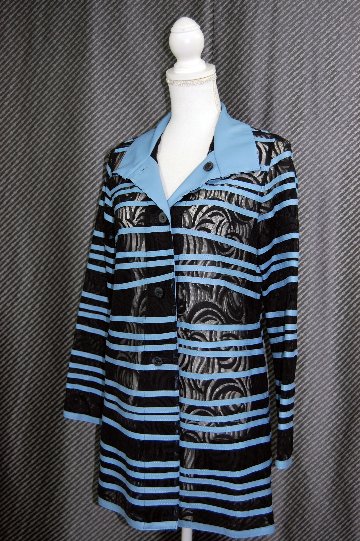 ラムレザー＆レース　リバーシブルロングジャケットの画像