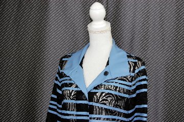 ラムレザー＆レース　リバーシブルロングジャケットの画像