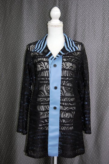 ラムレザー＆レース　リバーシブルロングジャケットの画像