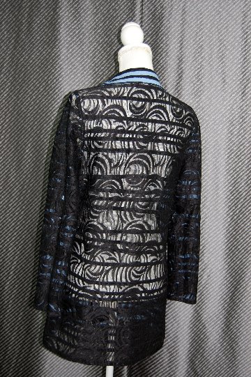 ラムレザー＆レース　リバーシブルロングジャケットの画像