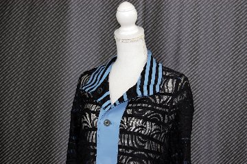 ラムレザー＆レース　リバーシブルロングジャケットの画像