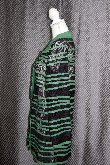 ラムレザー＆レース　リバーシブルロングジャケットの画像