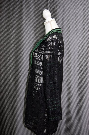 ラムレザー＆レース　リバーシブルロングジャケットの画像