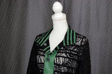 ラムレザー＆レース　リバーシブルロングジャケットの画像