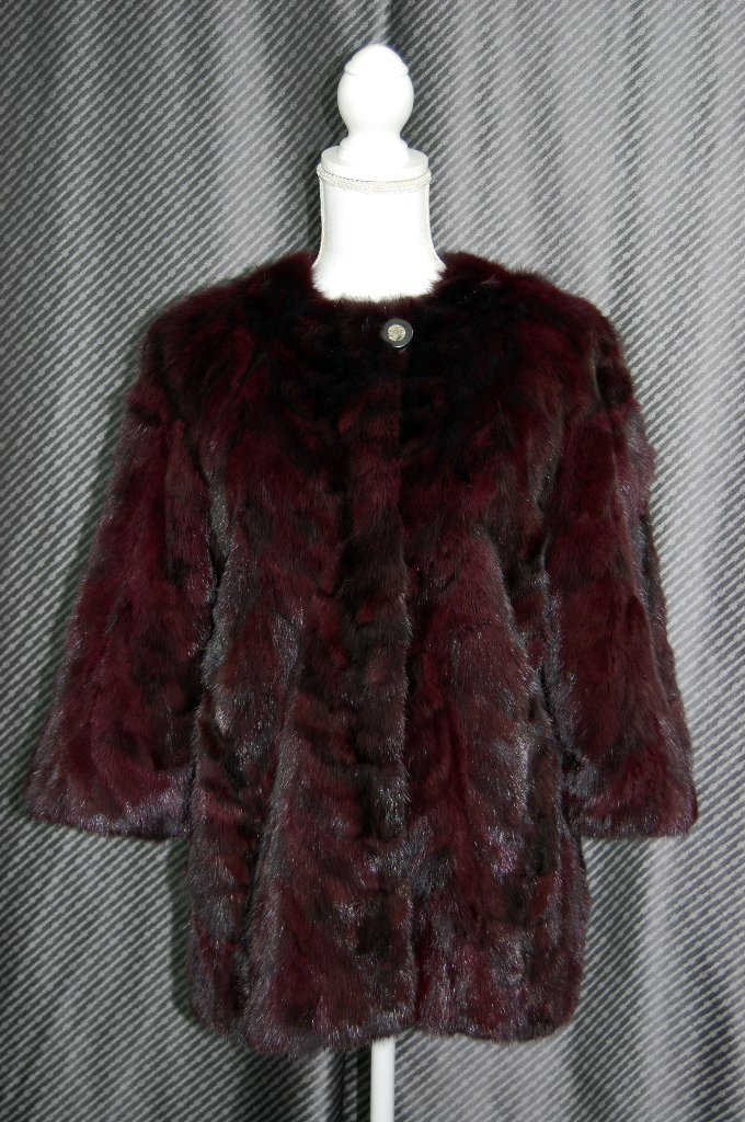 ロシアンセーブル　七分袖コートの画像