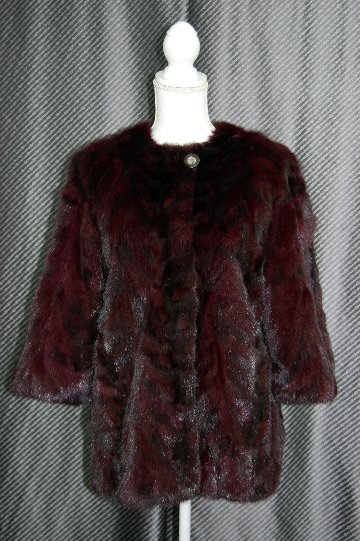 ロシアンセーブル　七分袖コートの画像