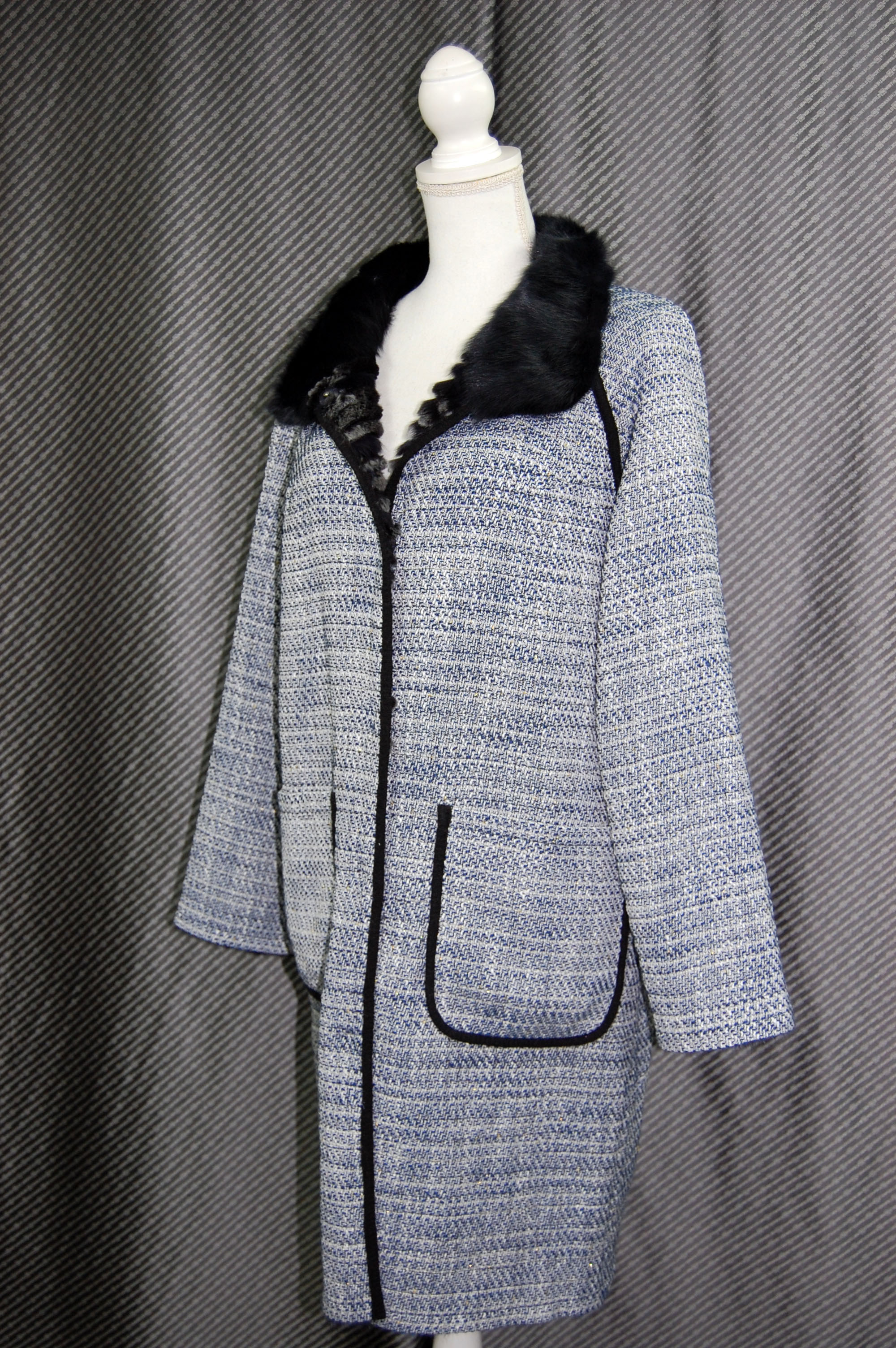 シェアードレッキス＆リス　ツイードリバーシブルコートの画像