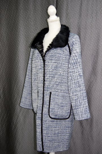 シェアードレッキス＆リス　ツイードリバーシブルコートの画像