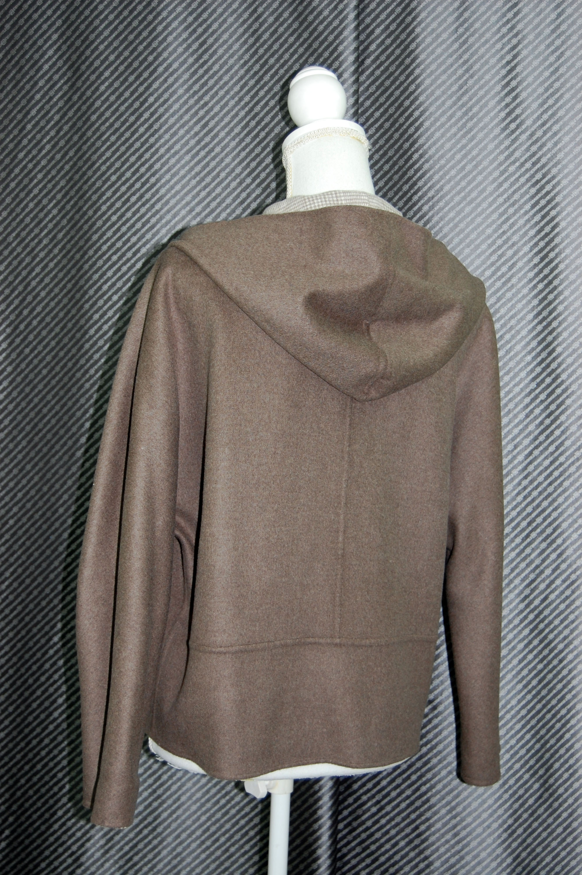 カシミヤ混ウール　ダブルフェイスフーディージャケットの画像