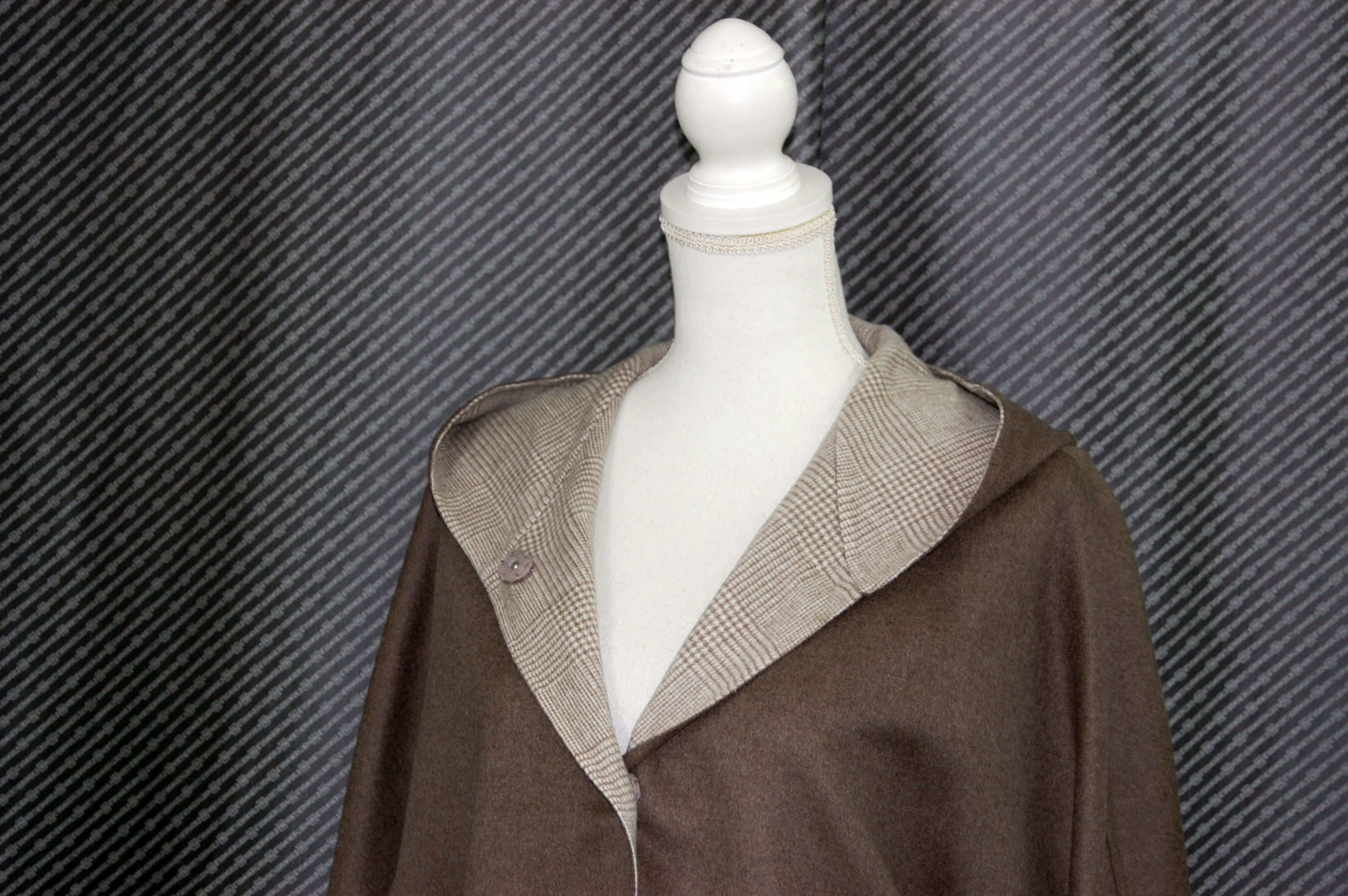 カシミヤ混ウール　ダブルフェイスフーディージャケットの画像