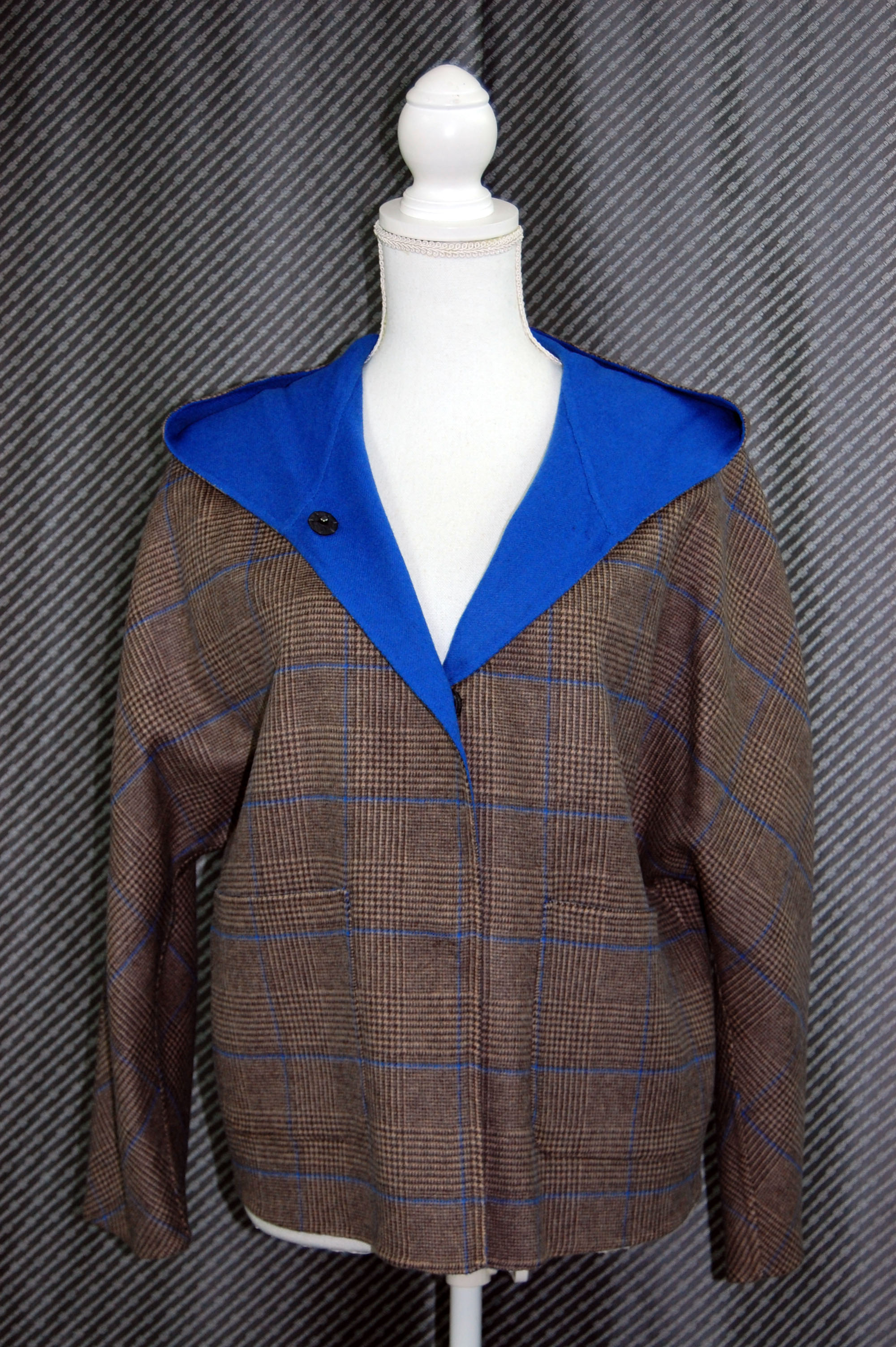 カシミヤ混ウール　ダブルフェイスフーディージャケットの画像