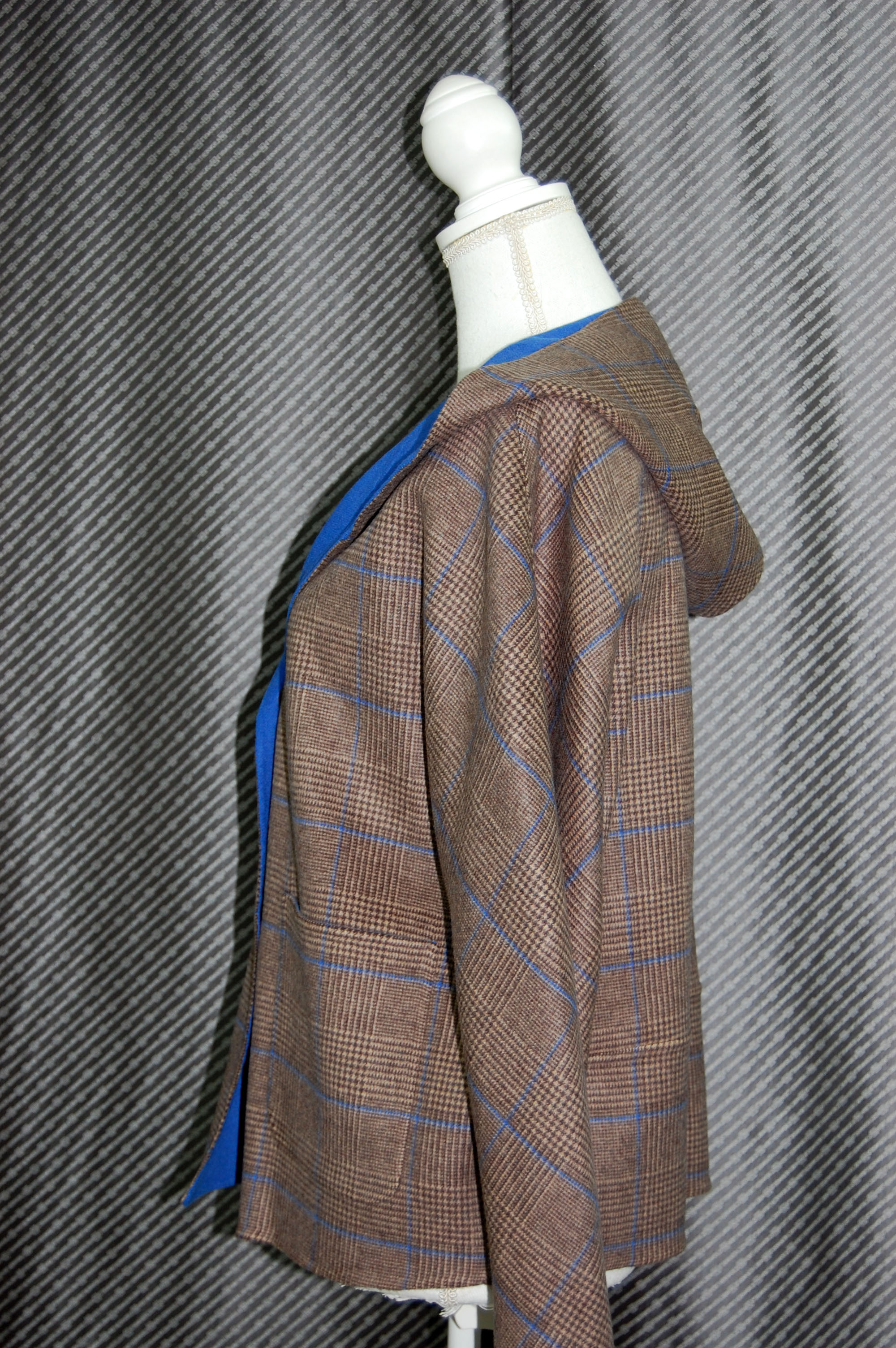 カシミヤ混ウール　ダブルフェイスフーディージャケットの画像