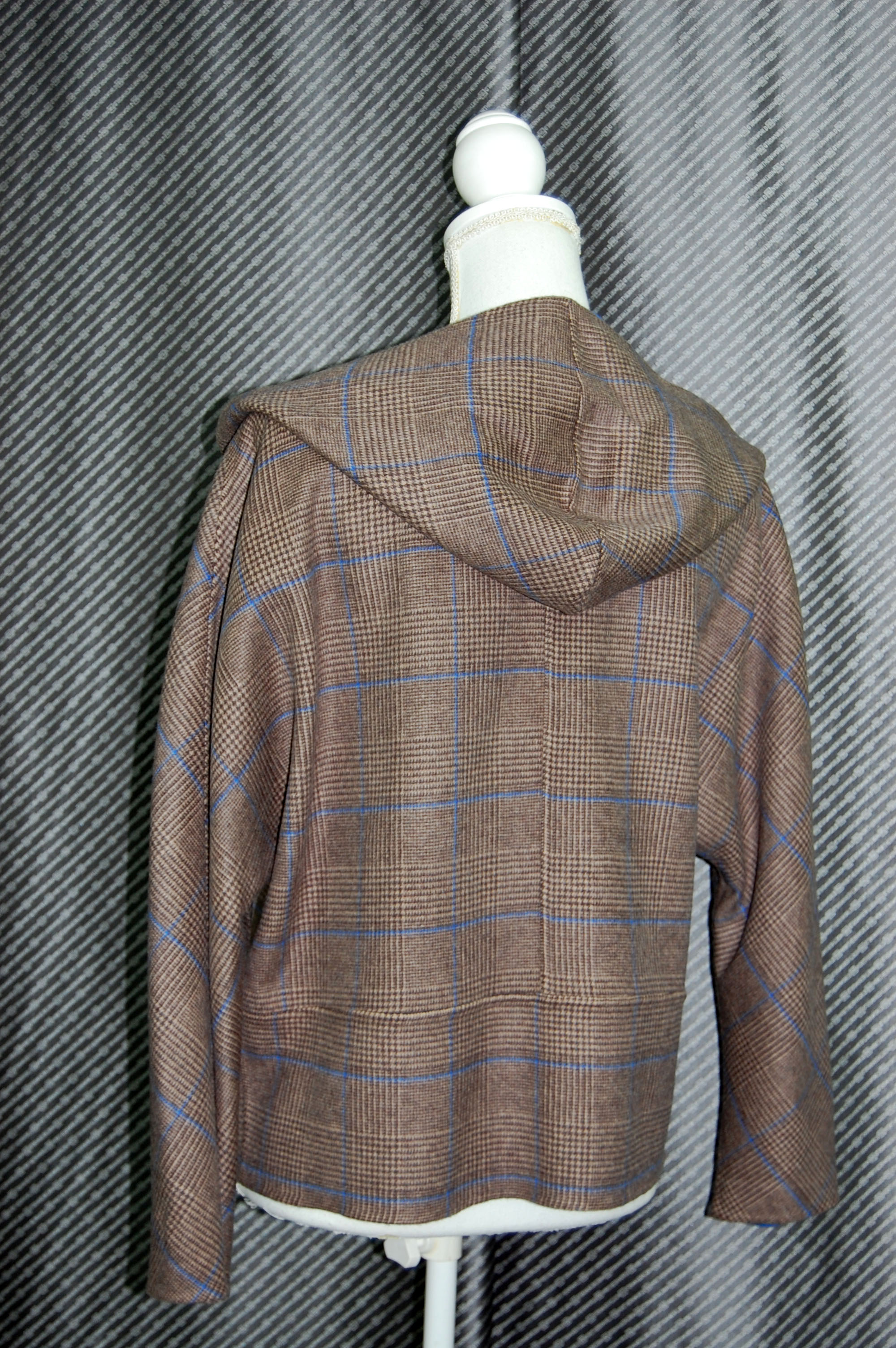 カシミヤ混ウール　ダブルフェイスフーディージャケットの画像