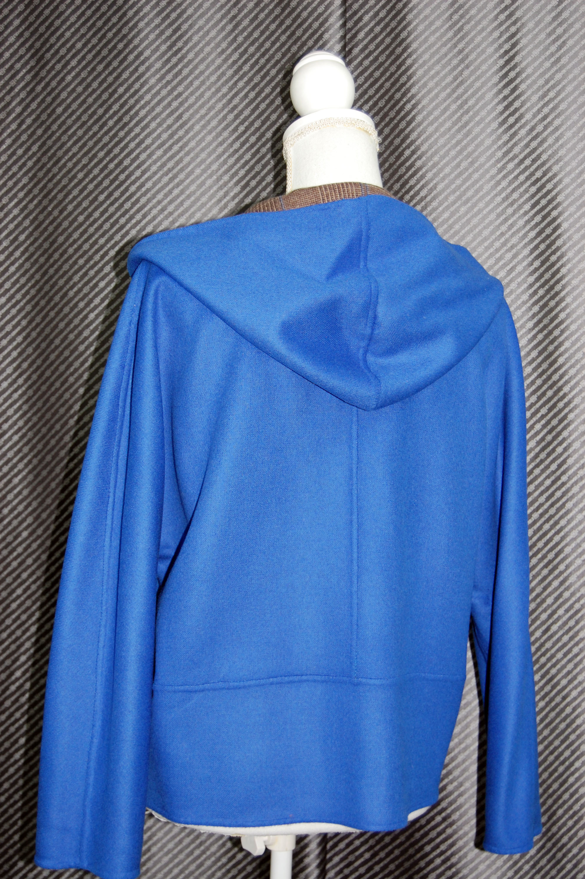 カシミヤ混ウール　ダブルフェイスフーディージャケットの画像