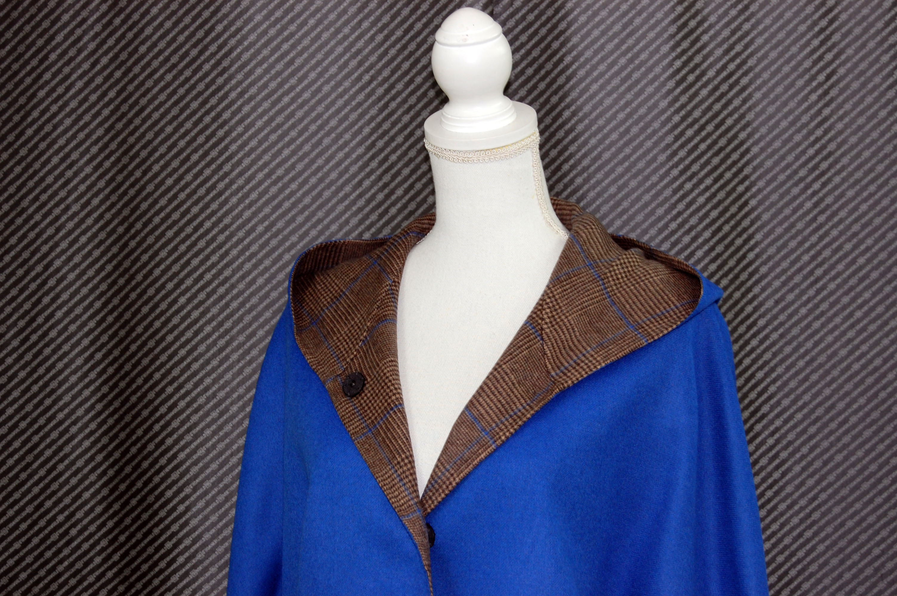 カシミヤ混ウール　ダブルフェイスフーディージャケットの画像