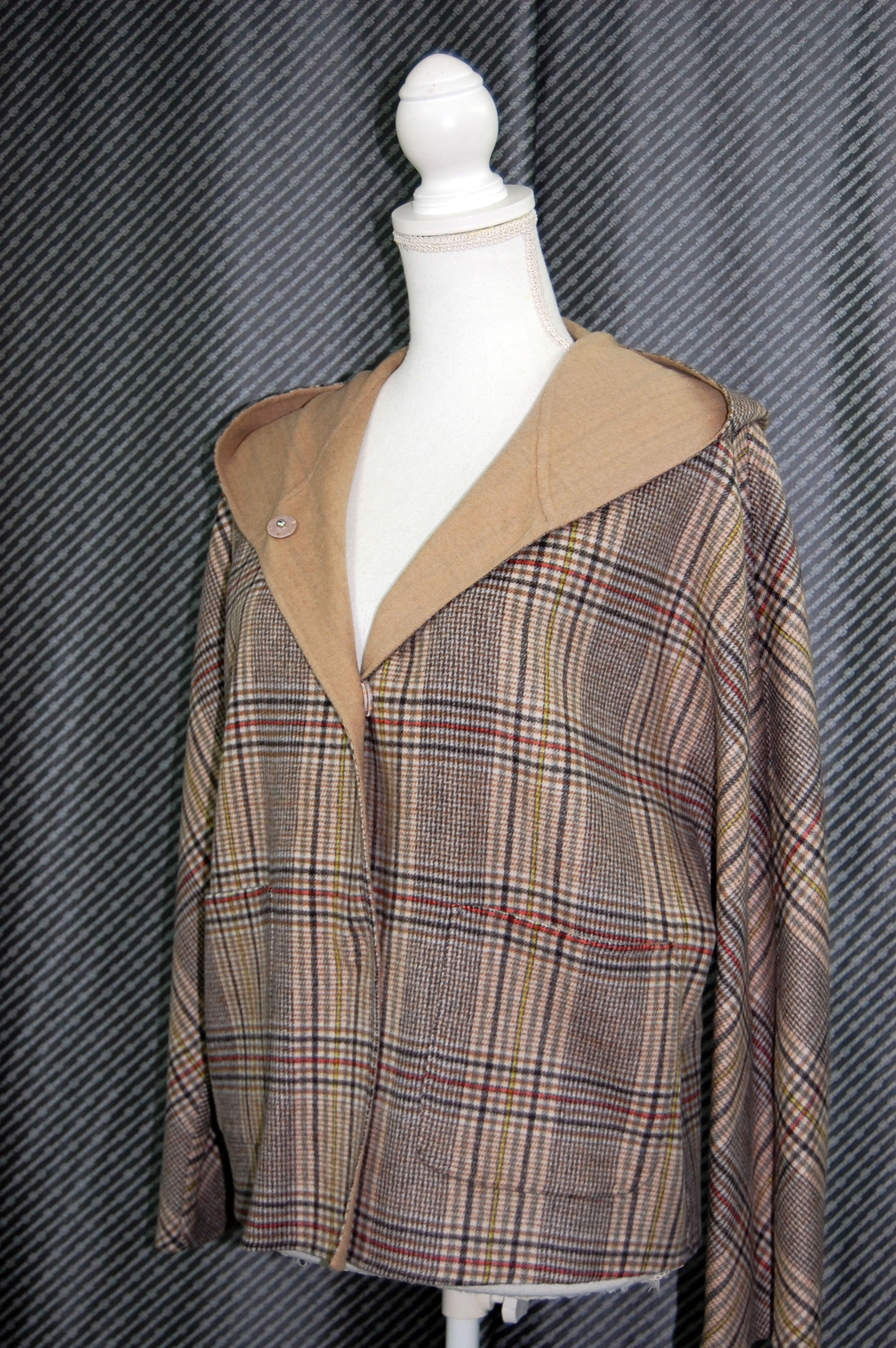 カシミヤ混ウール　ダブルフェイスフーディージャケットの画像