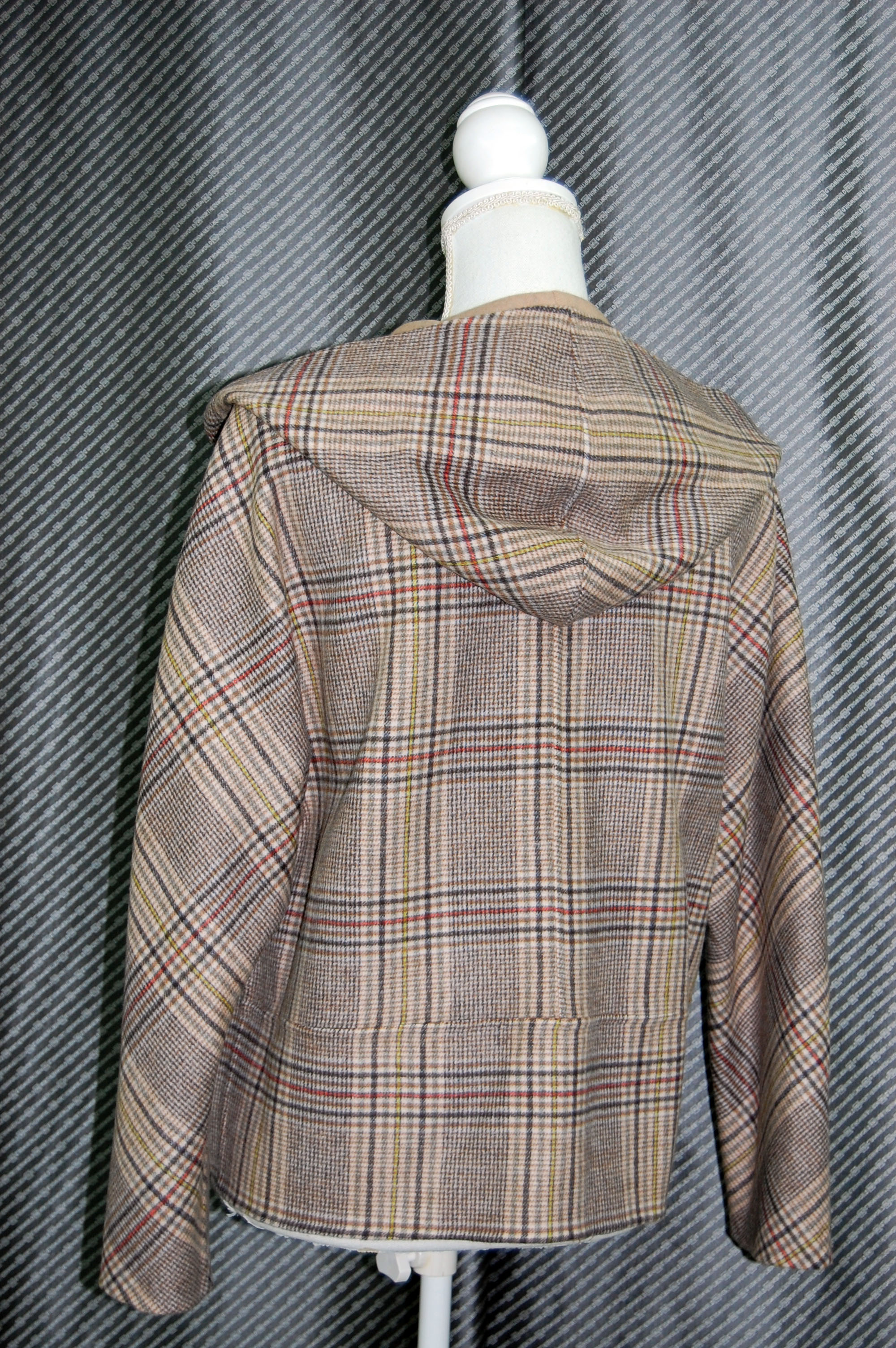 カシミヤ混ウール　ダブルフェイスフーディージャケットの画像