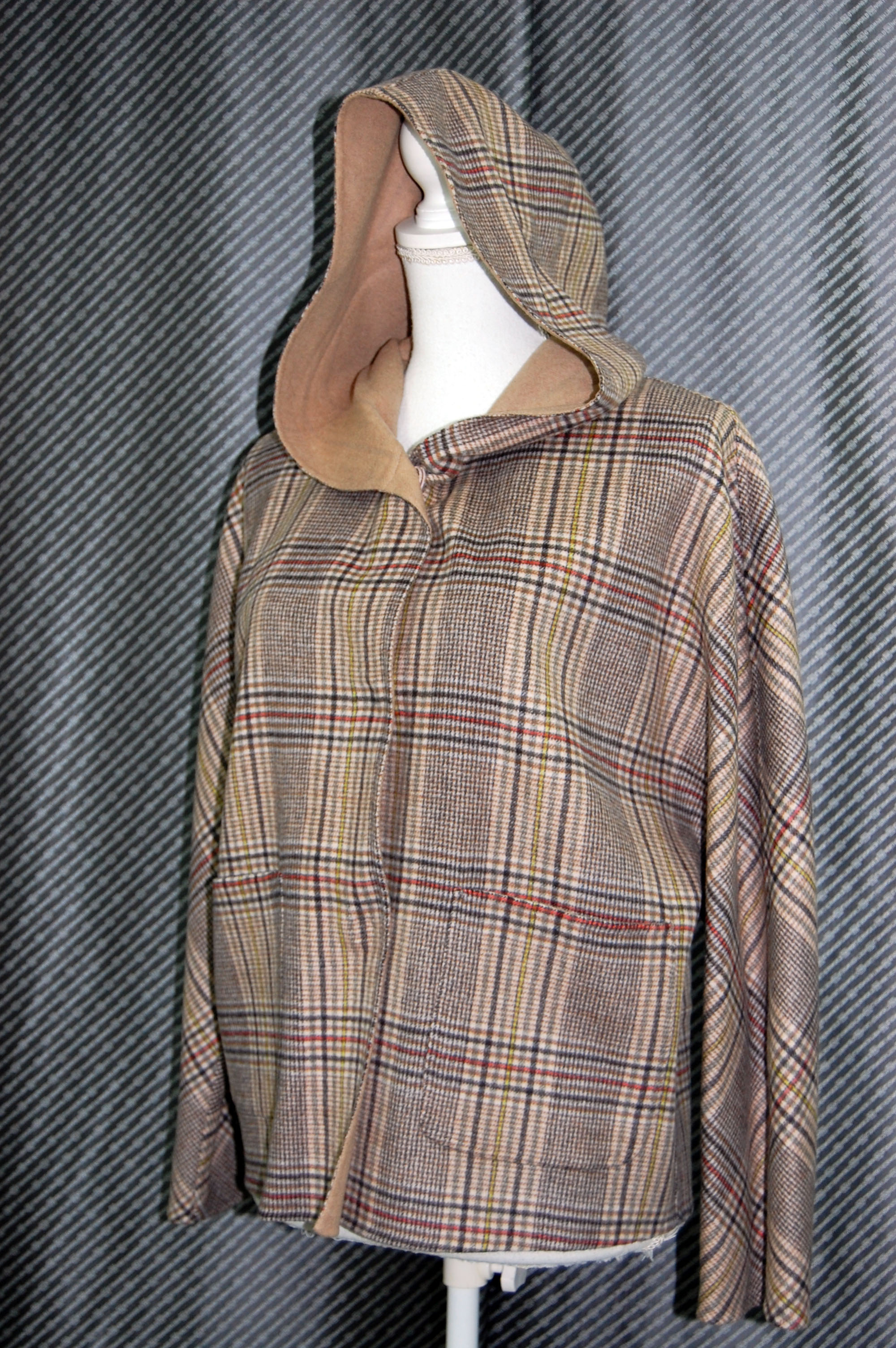 カシミヤ混ウール　ダブルフェイスフーディージャケットの画像