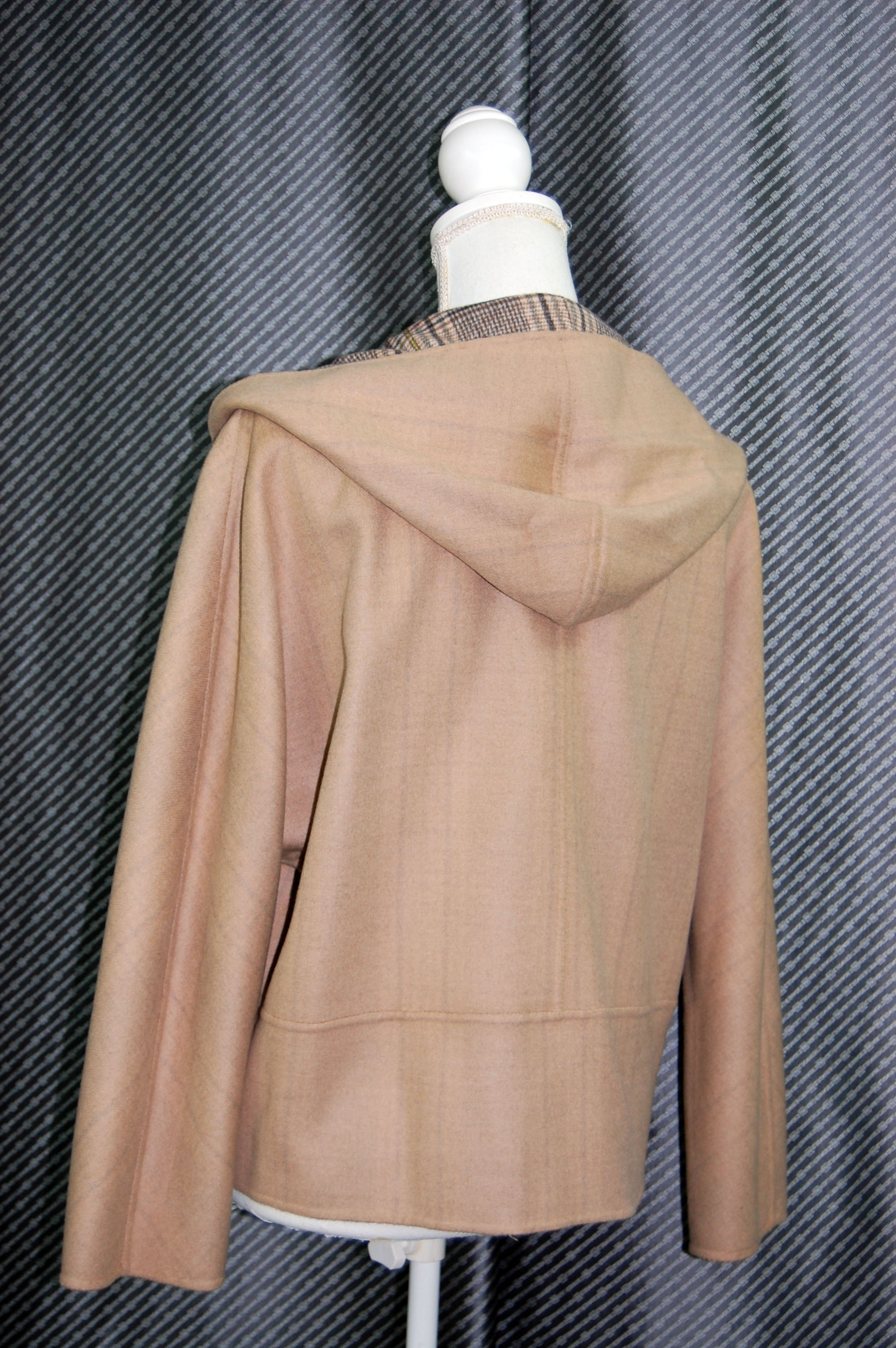 カシミヤ混ウール　ダブルフェイスフーディージャケットの画像