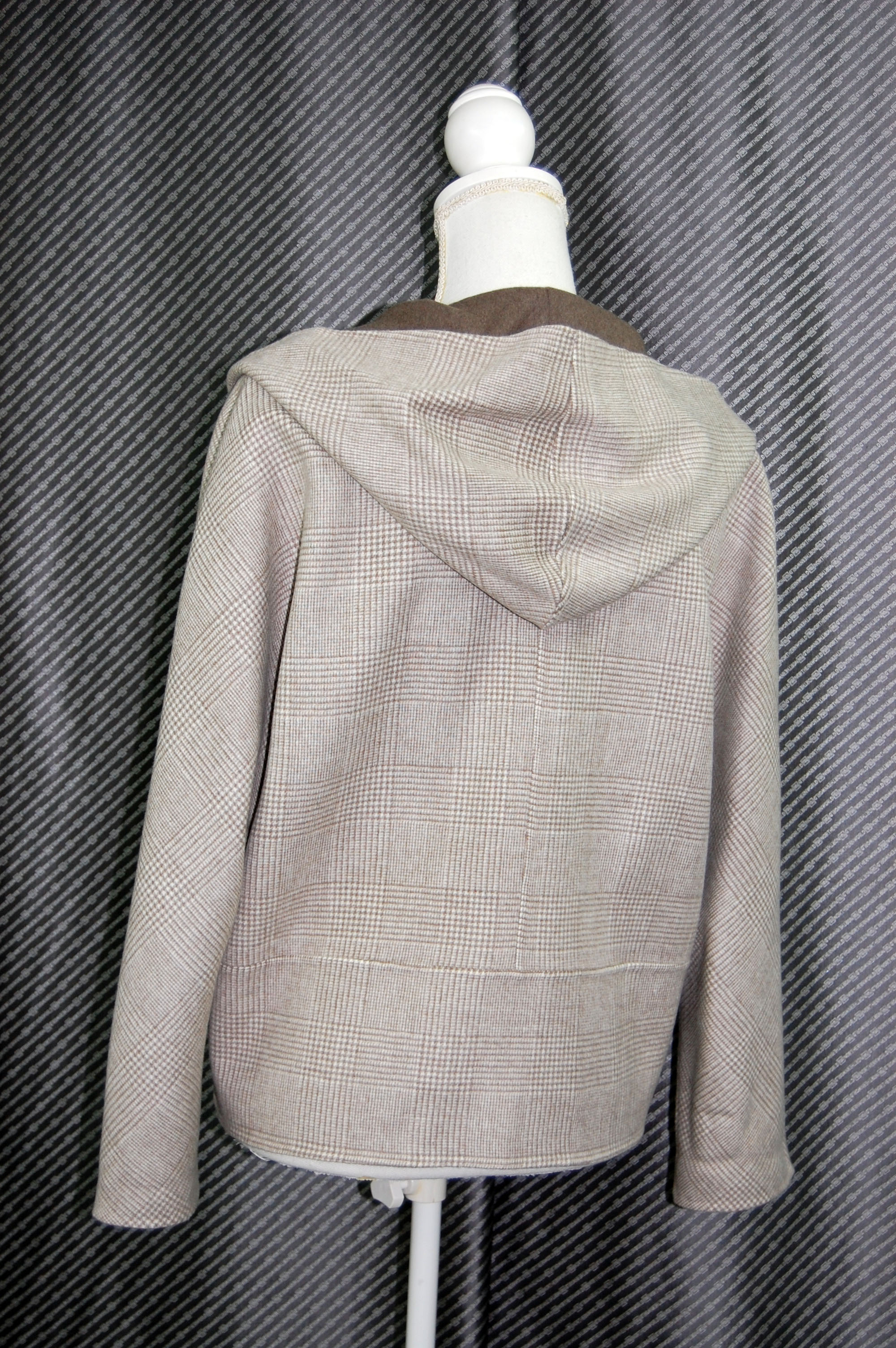 カシミヤ混ウール　ダブルフェイスフーディージャケットの画像