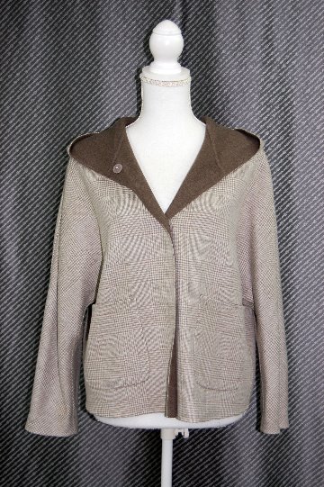 カシミヤ混ウール　ダブルフェイスフーディージャケットの画像