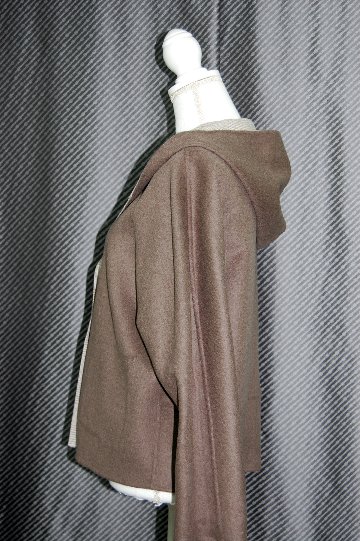 カシミヤ混ウール　ダブルフェイスフーディージャケットの画像