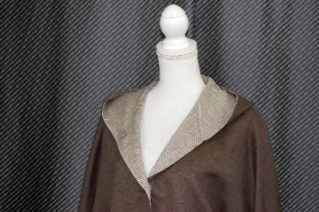 カシミヤ混ウール　ダブルフェイスフーディージャケットの画像