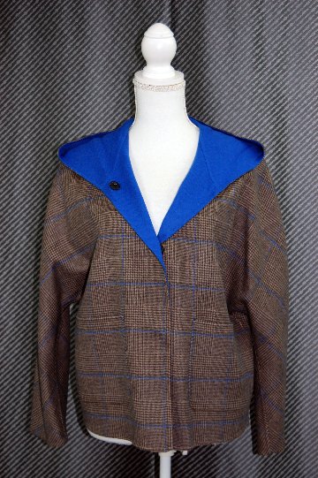 カシミヤ混ウール　ダブルフェイスフーディージャケットの画像