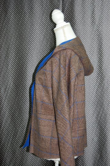 カシミヤ混ウール　ダブルフェイスフーディージャケットの画像