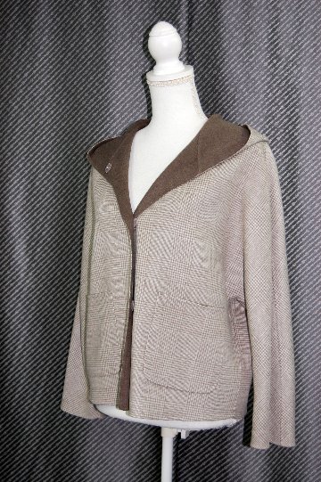 カシミヤ混ウール　ダブルフェイスフーディージャケットの画像