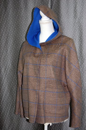 カシミヤ混ウール　ダブルフェイスフーディージャケットの画像