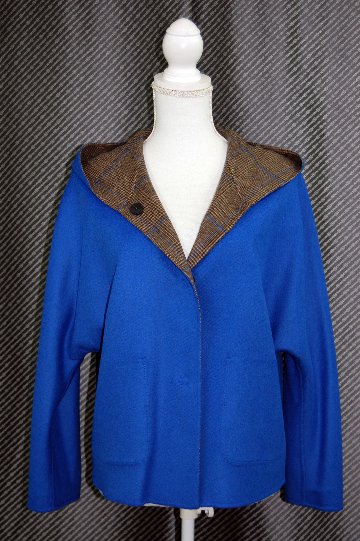 カシミヤ混ウール　ダブルフェイスフーディージャケットの画像