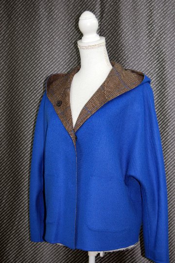 カシミヤ混ウール　ダブルフェイスフーディージャケットの画像