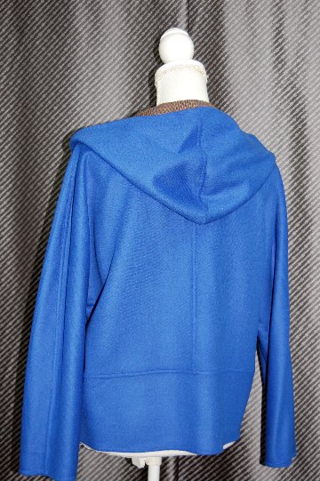 カシミヤ混ウール　ダブルフェイスフーディージャケットの画像